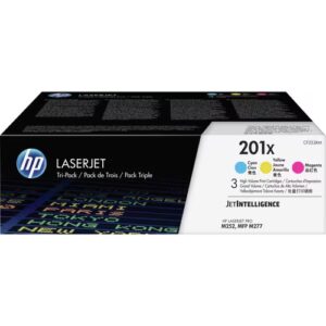 HP 201X 3-pack High Yield Cyan/Magenta/Yellow Original LaserJet Toner Cartridges, CF253XM
