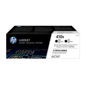 HP 410X 2-pack High Yield Black Original LaserJet Toner Cartridges, CF410XD