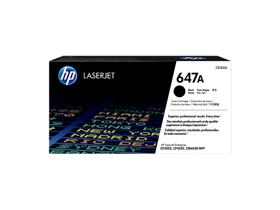 HP 647A Black Original LaserJet Toner Cartridge, CE260A