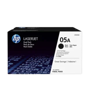 HP 05A 2-pack Black Original LaserJet Toner Cartridges, CE505D