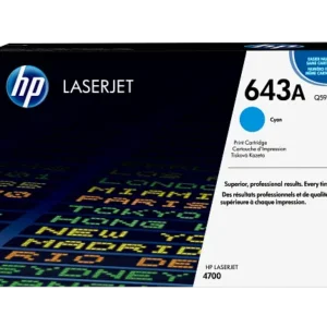 HP 643A Cyan Original LaserJet Toner Cartridge, Q5951A