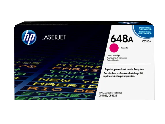 HP 648A Magenta Original LaserJet Toner Cartridge, CE263A
