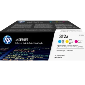 HP 312A 3-pack Cyan/Magenta/Yellow Original LaserJet Toner Cartridges, CF440AM