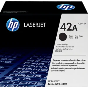 HP 42A Black Original LaserJet Toner Cartridge, Q5942A