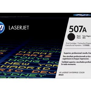 HP 507A Black Original LaserJet Toner Cartridge, CE400A