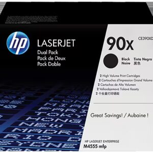 HP 90X 2-pack High Yield Black Original LaserJet Toner Cartridges, CE390XD