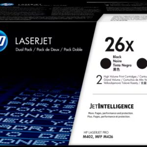 HP 26X 2-pack Original High Yield Black LaserJet Toner Cartridges, CF226XD